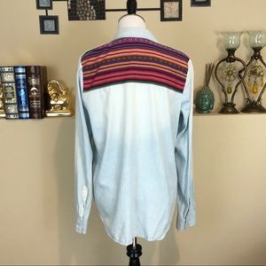 Band of Gypsies Chambray Button Down Sz L